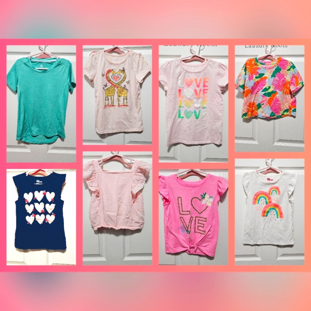 Girls size 6x: 8 shirt Bundle: 4 short-sleeved & 4 sleeveless